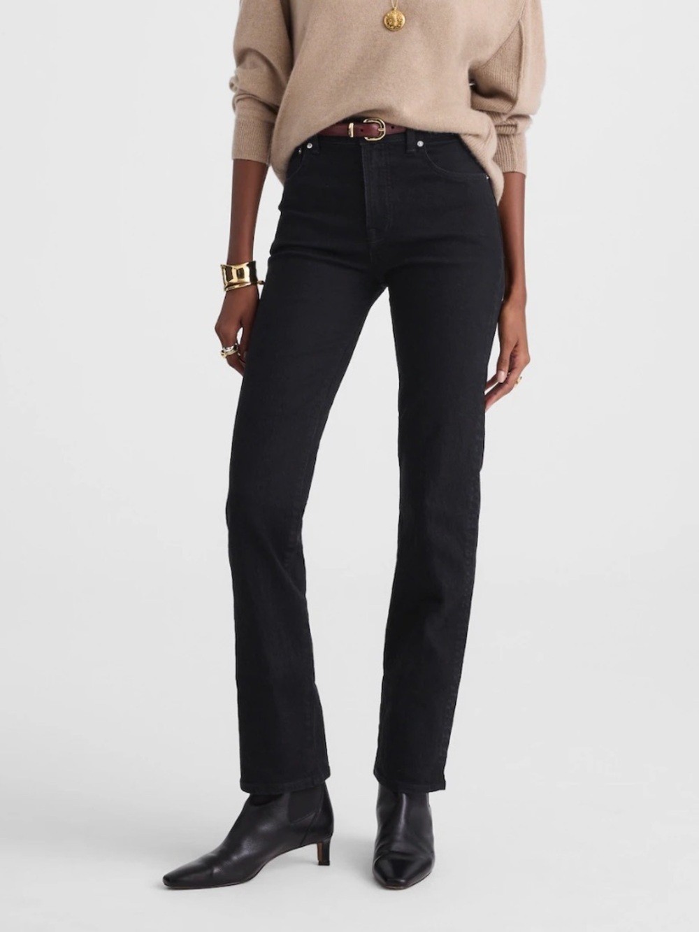 Madewell black frost The Longline Straight Jean